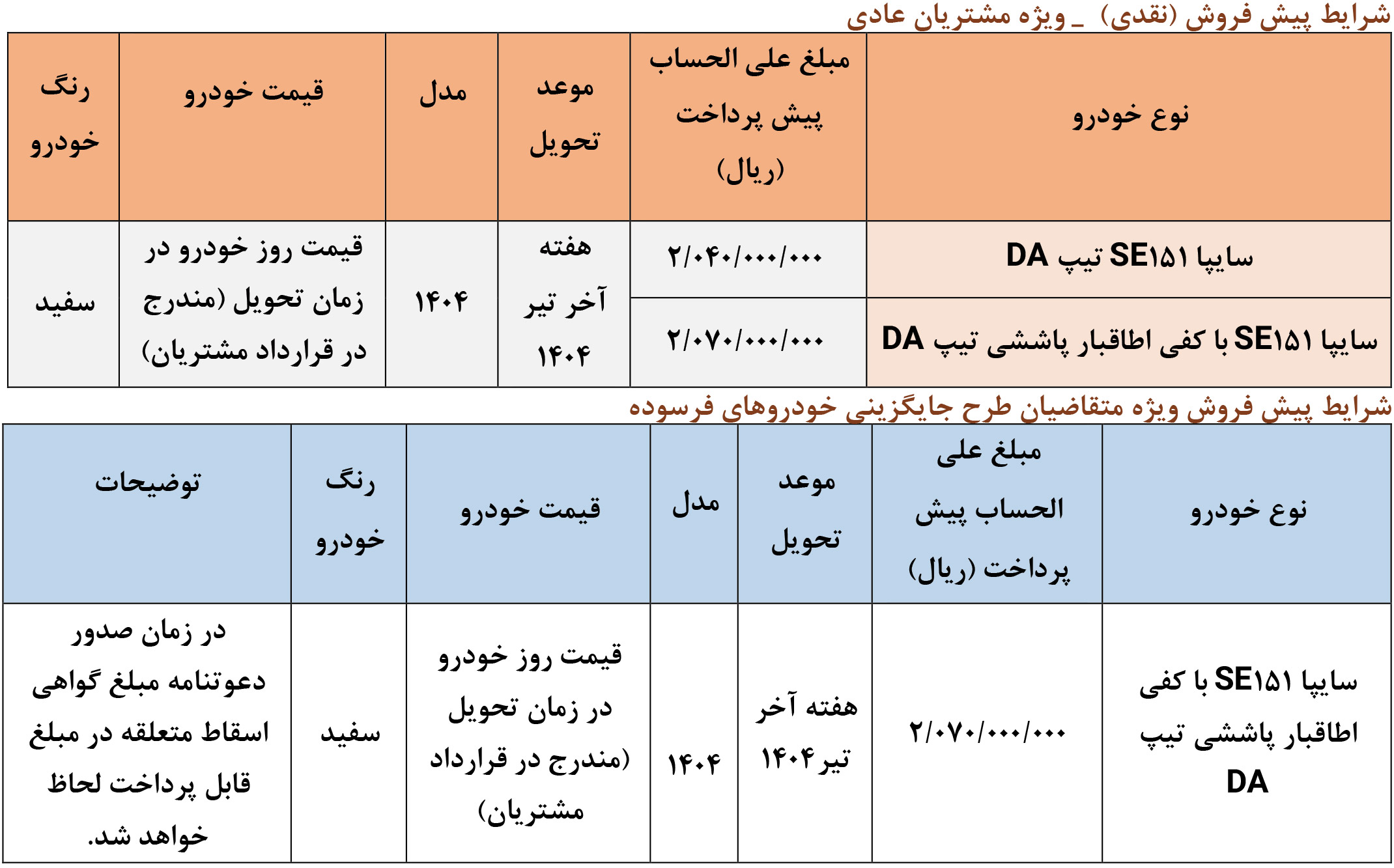 پیش فروش وانت 151 سایپا