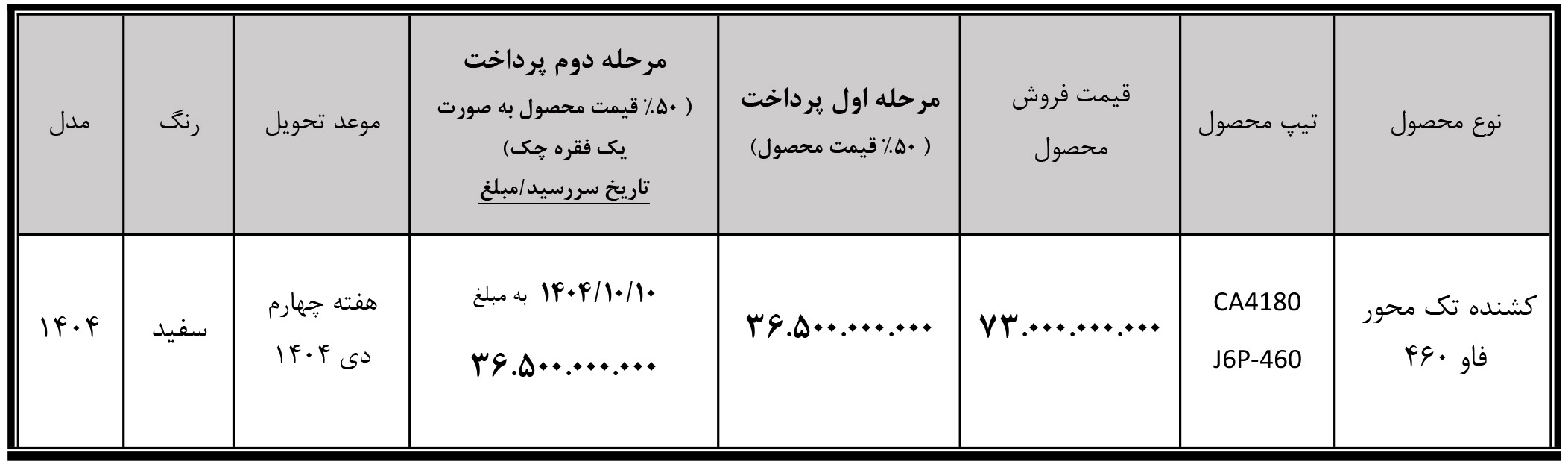 کشنده فاو 460 تک محور