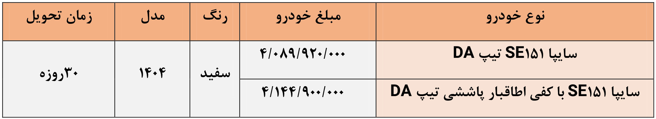 ثبت نام وانت پراید 151