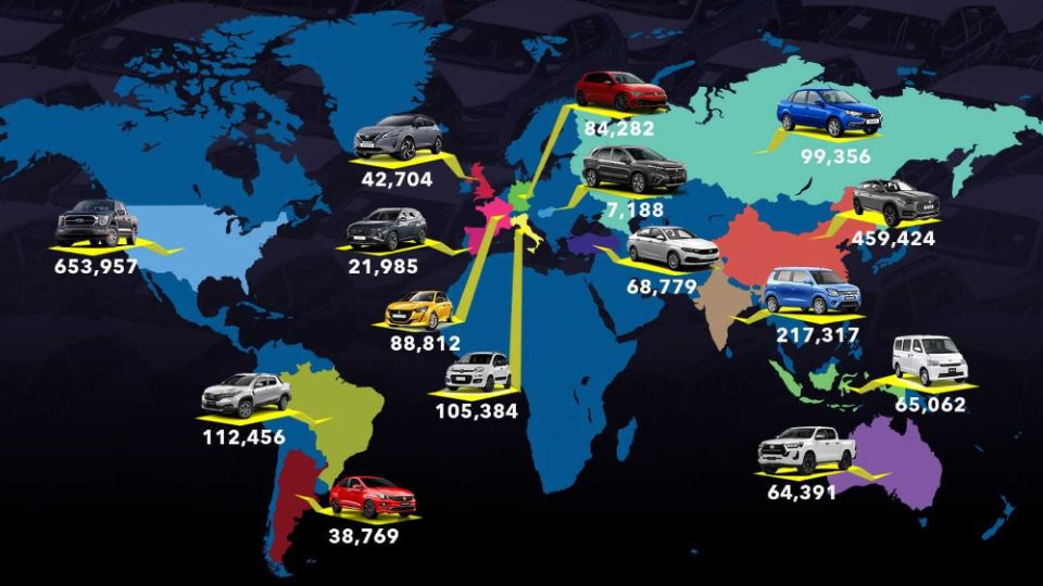 پرفروش‌ترین خودروهای جهان سال 2022