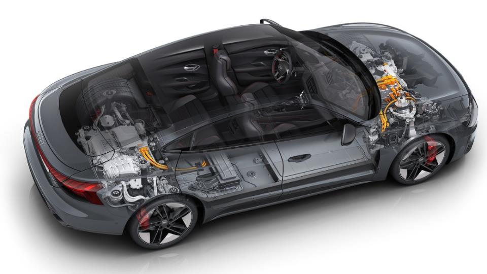 موتورهای برقی و جعبه دنده آئودی ای-ترون GT